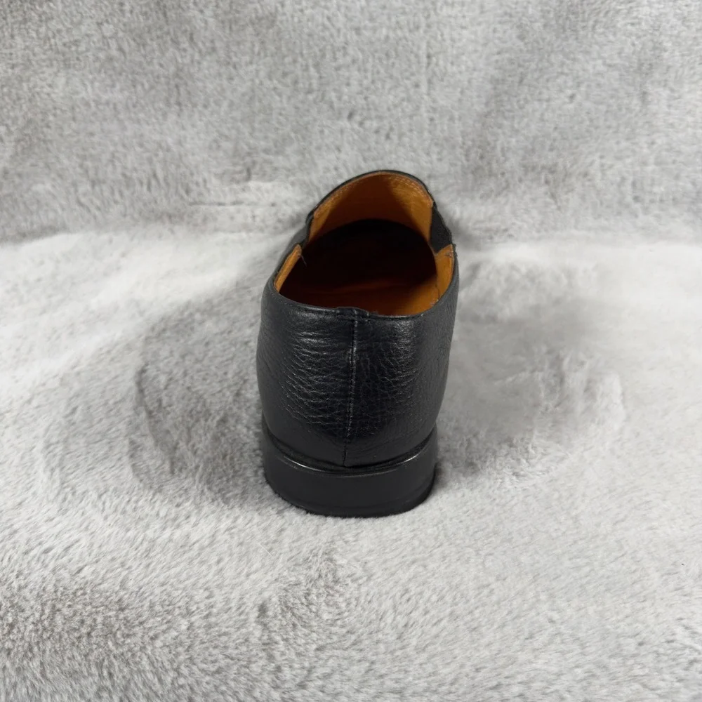Sandro Moschino Black Leather Square Toe Slip On Loafer Shoes Men‎ 10D